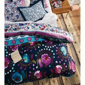 Anthropologie Multicolor Floral Duvet Cover Queen